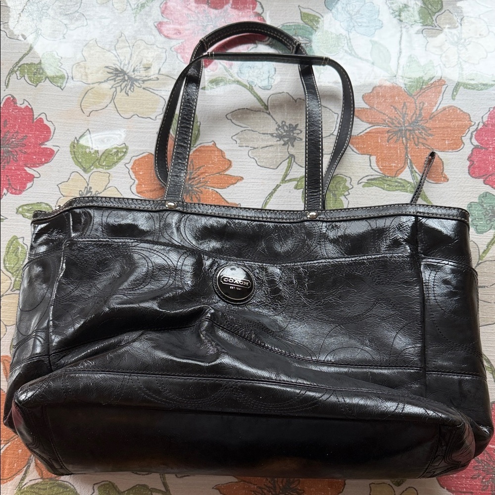 Coach Black Diaper Bag